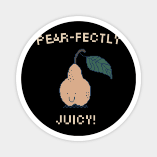 Pear-fectly Juicy! 8-Bit Pixel Art Pear Magnet